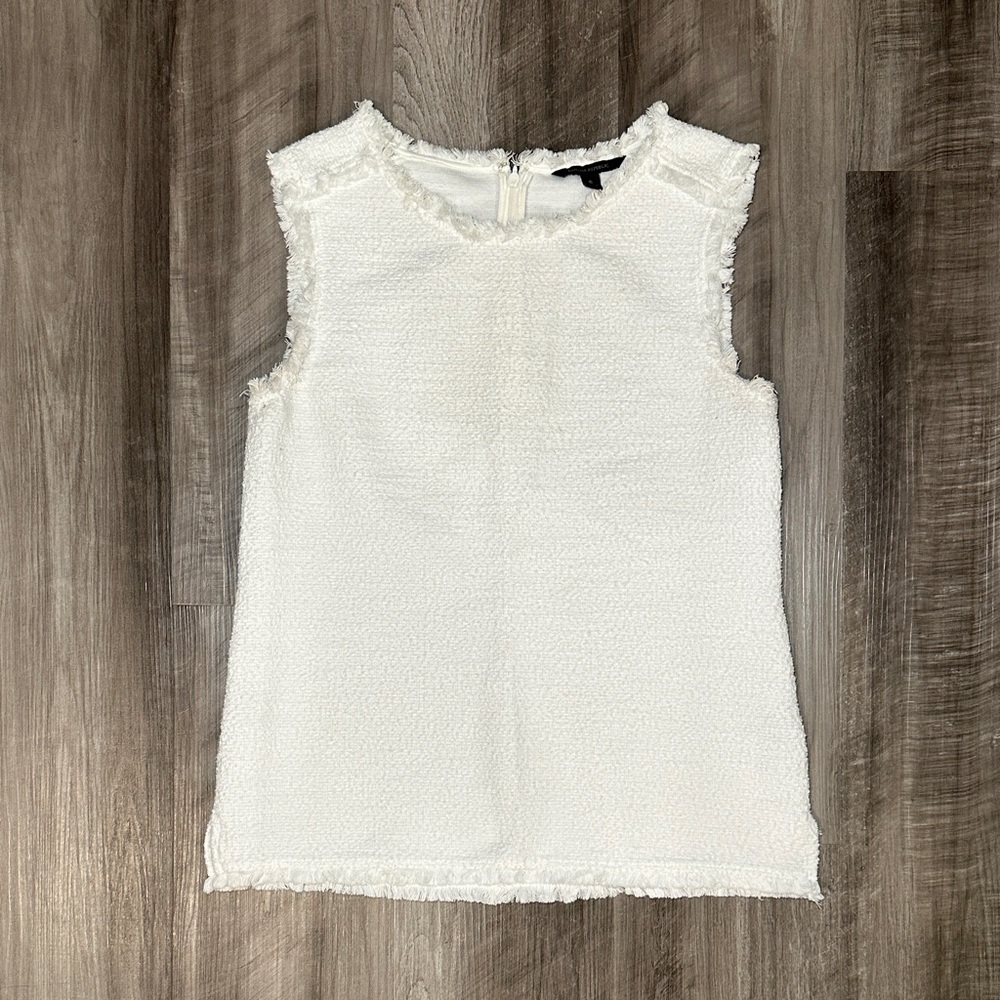 Banana Republic Fringe Tweed Boucle Shell Top - Small